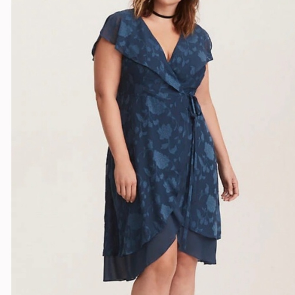 Torrid blue wrap dress